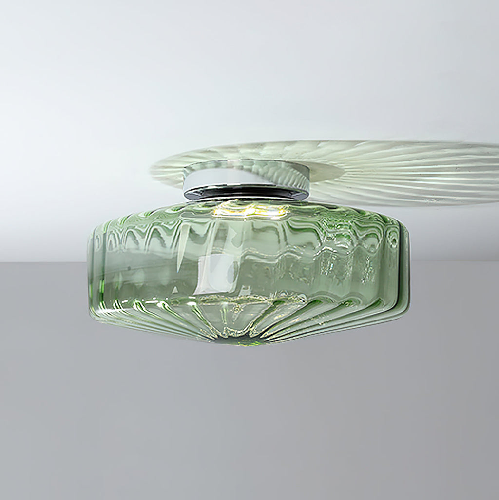 Hasos Ribbed Glass Ceiling Light