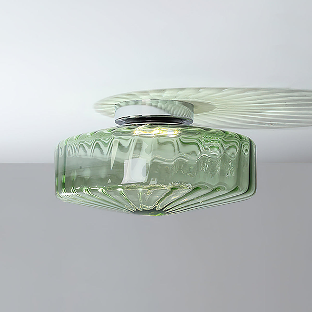 Hasos Ribbed Glass Ceiling Light