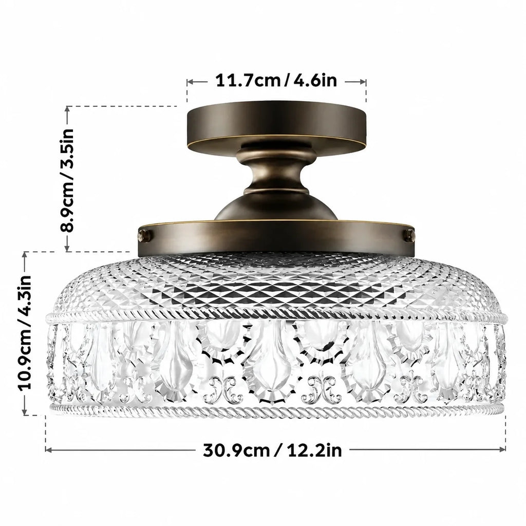 Jules Textured Glass Disc Ceiling Light