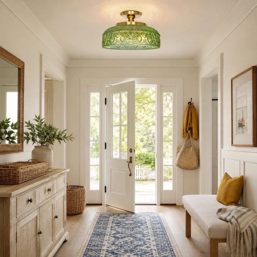 Jules Textured Glass Disc Ceiling Light