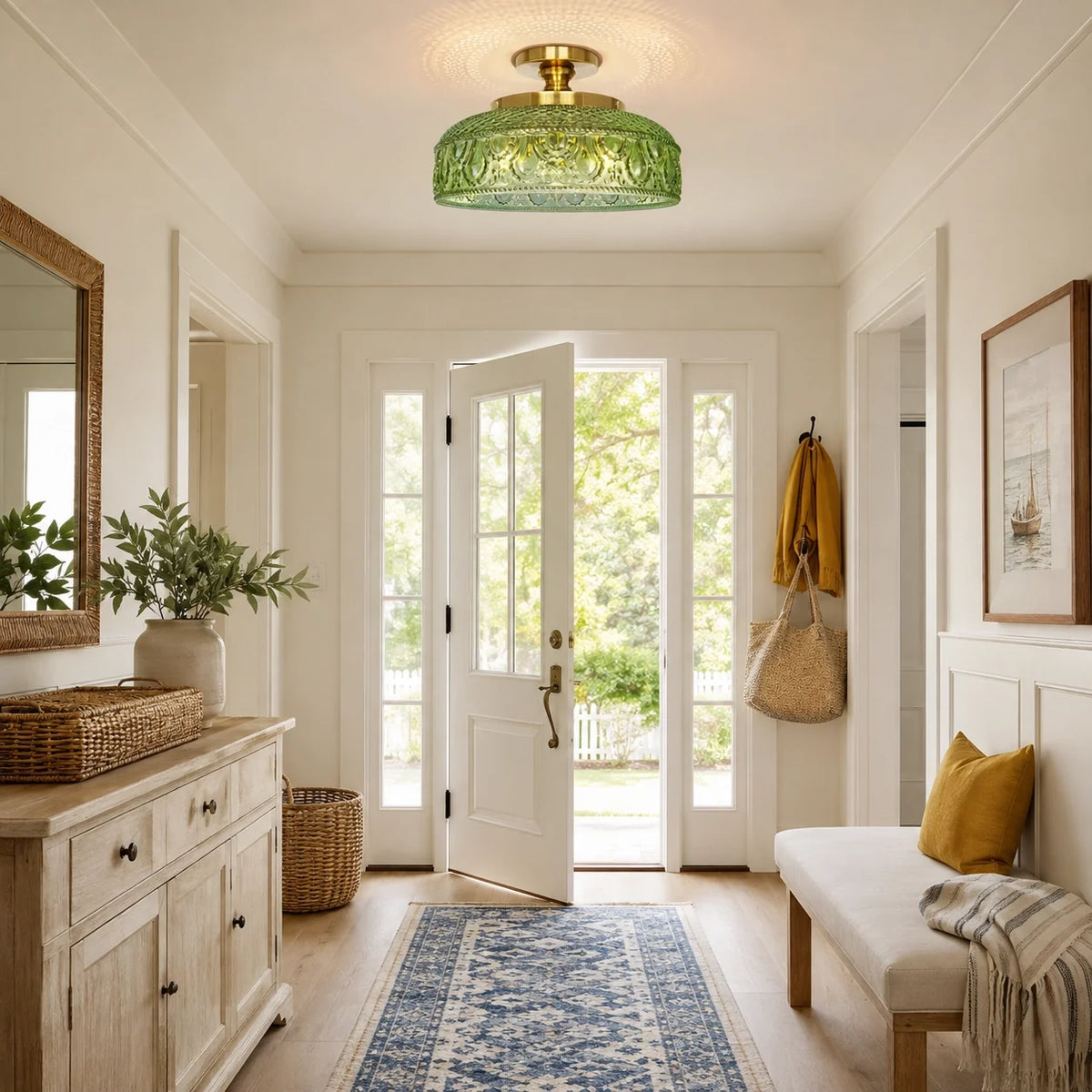 Jules Textured Glass Disc Ceiling Light