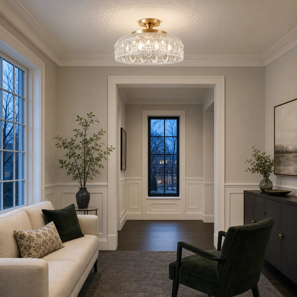 Jules Textured Glass Disc Ceiling Light