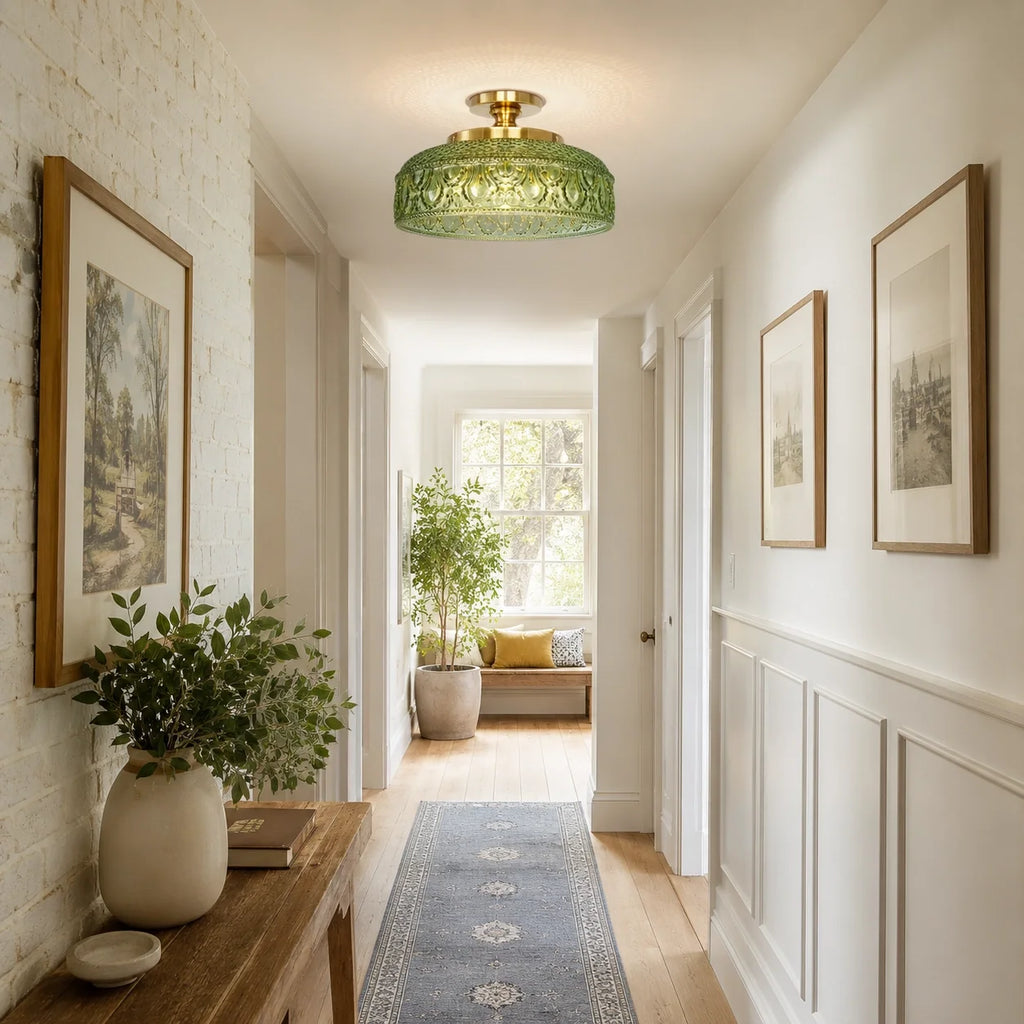 Jules Textured Glass Disc Ceiling Light