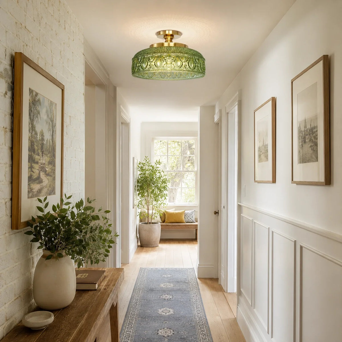 Jules Textured Glass Disc Ceiling Light