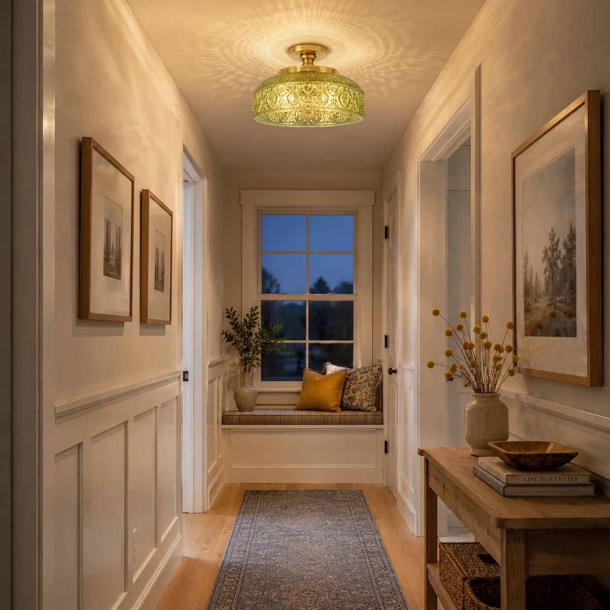 Jules Textured Glass Disc Ceiling Light