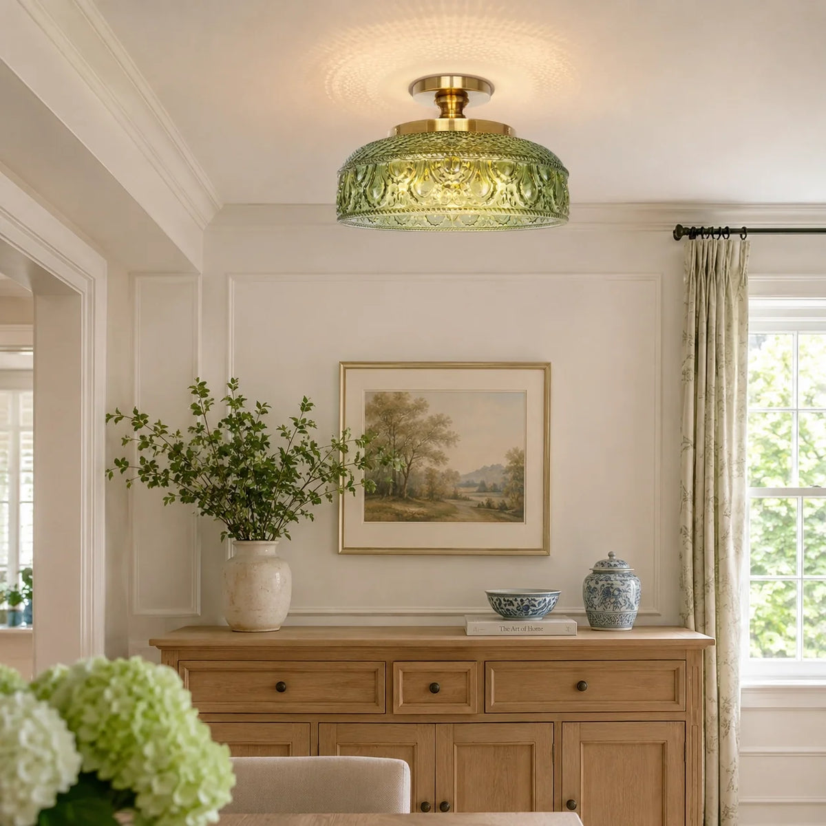 Jules Textured Glass Disc Ceiling Light