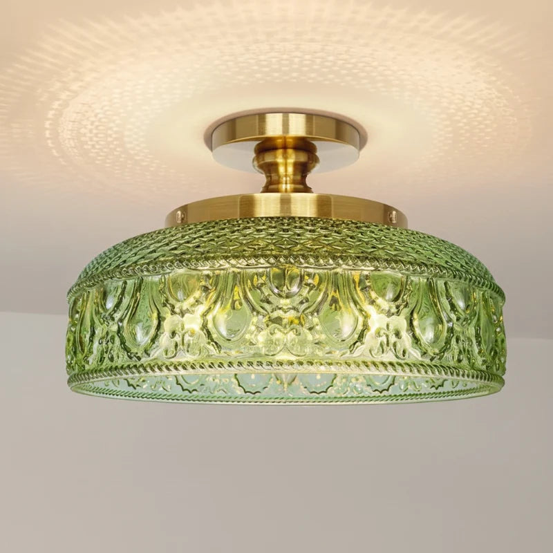 Jules Textured Glass Disc Ceiling Light