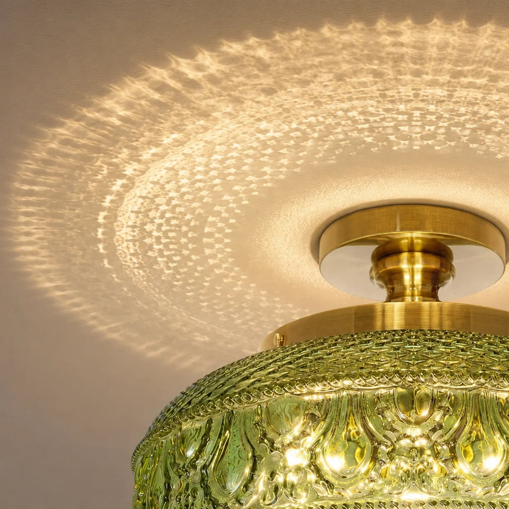 Jules Textured Glass Disc Ceiling Light
