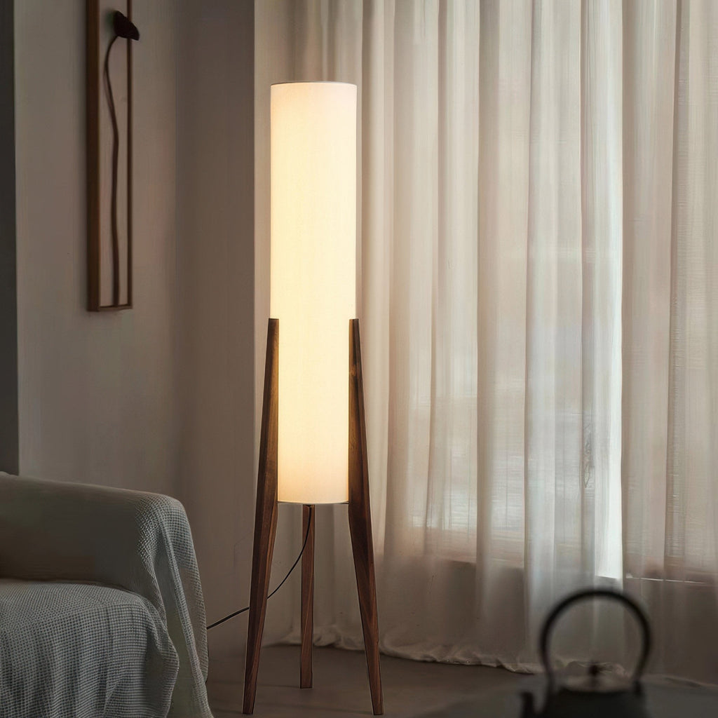 Walnut Wood Floor Lamp