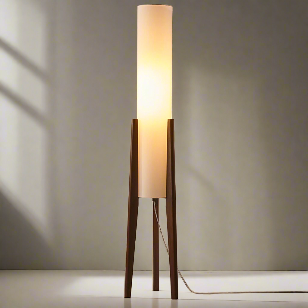 Walnut Wood Floor Lamp