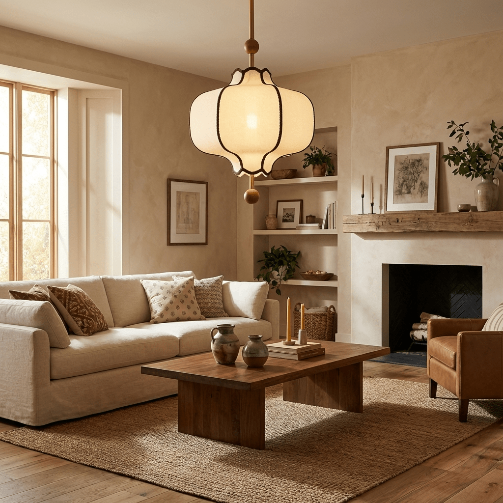 Lantern Fabric Pendant Light