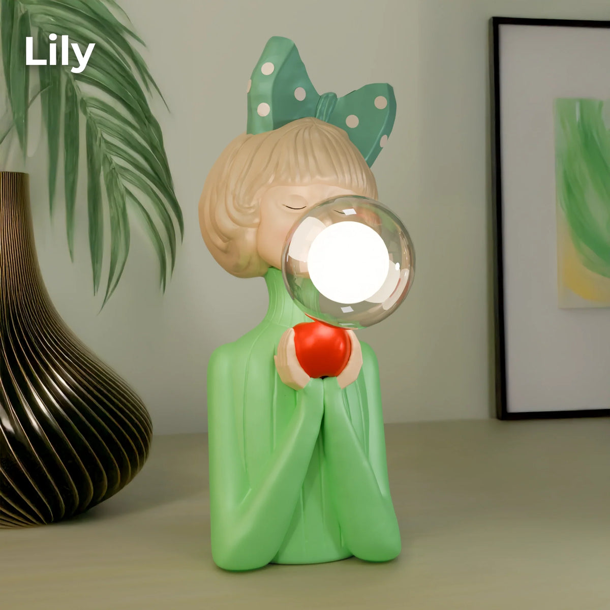 Bubble Girls Glass Table Lamp