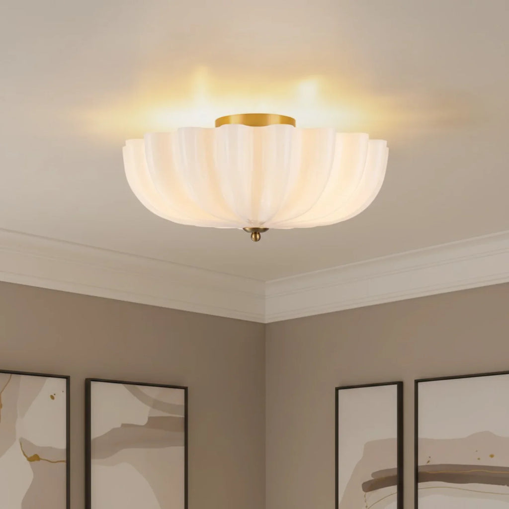Liorah Daisy Glass Semi-Flush Ceiling Light