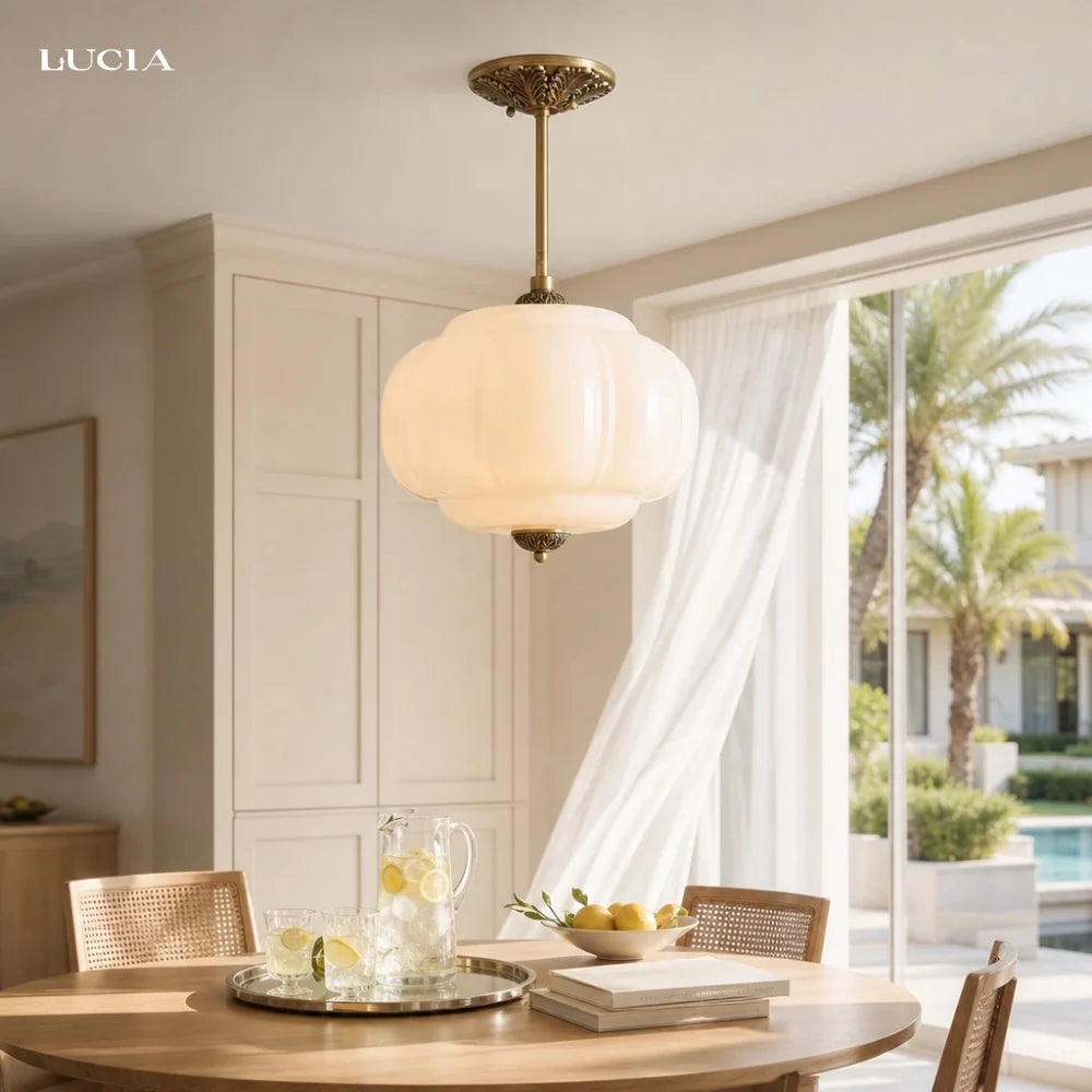 Eloise Pumpkin Glass Semi-Flush Light