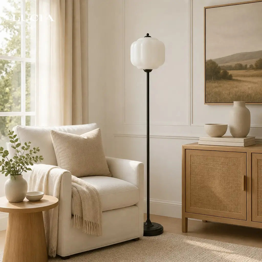 Eloise Textured Glass Floor Lamp
