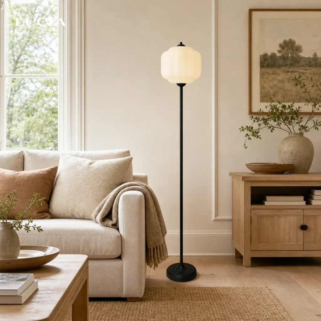 Eloise Textured Glass Floor Lamp
