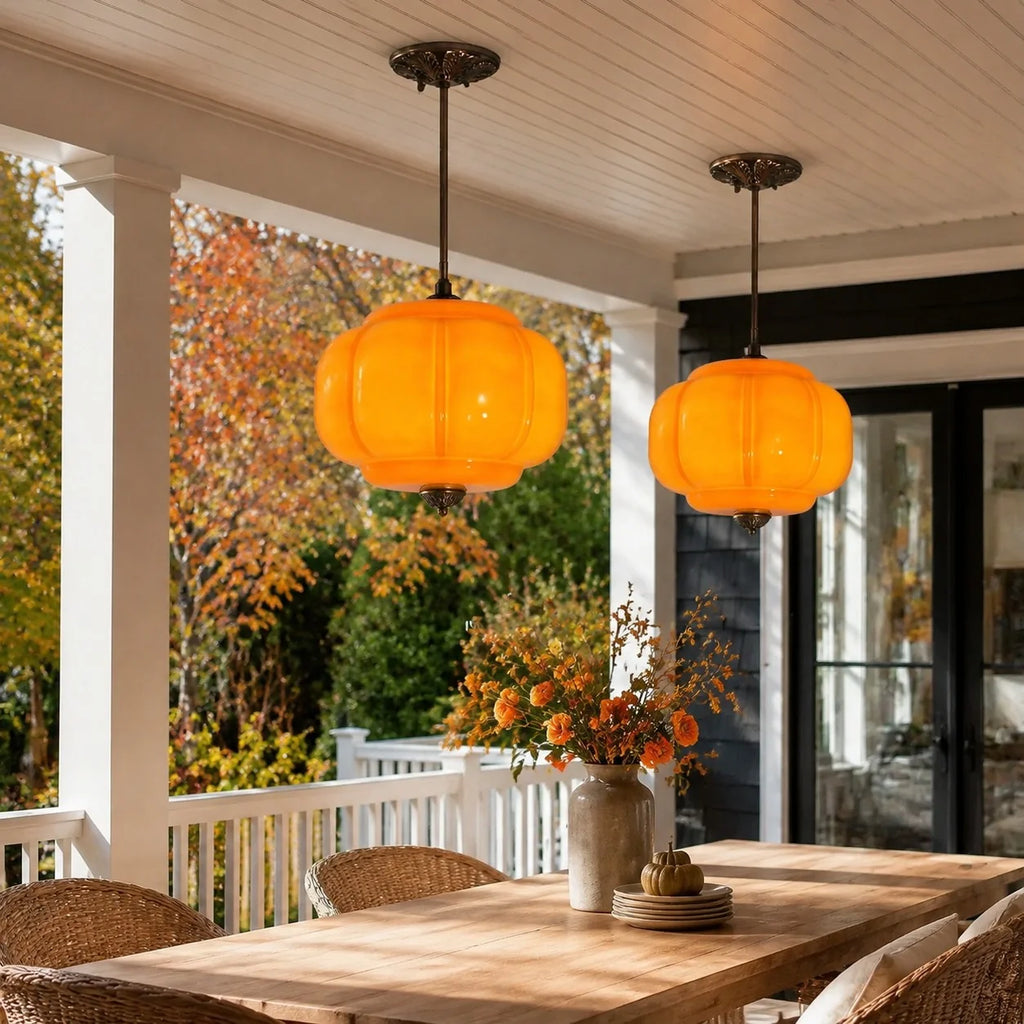 Eloise Pumpkin Glass Semi-Flush Light