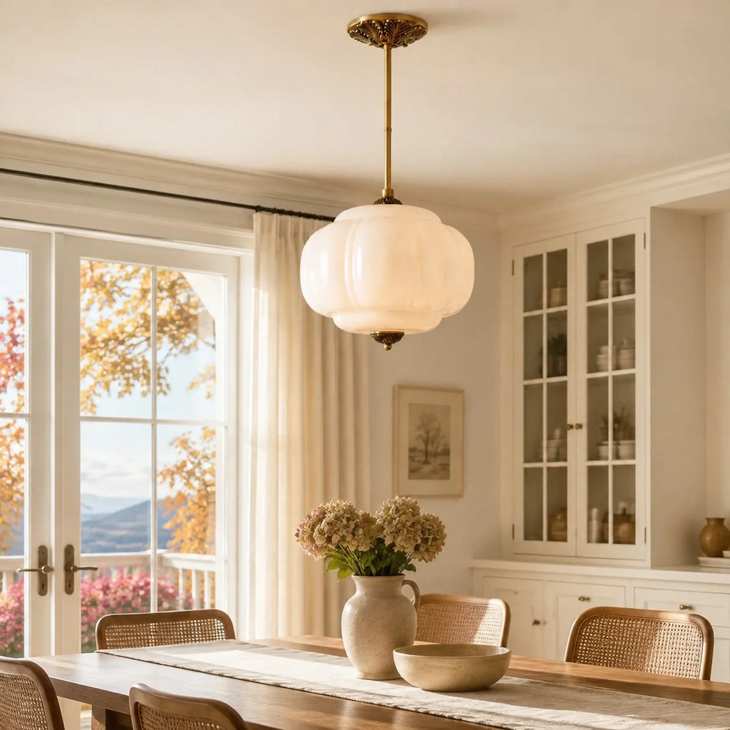 Eloise Pumpkin Glass Semi-Flush Light