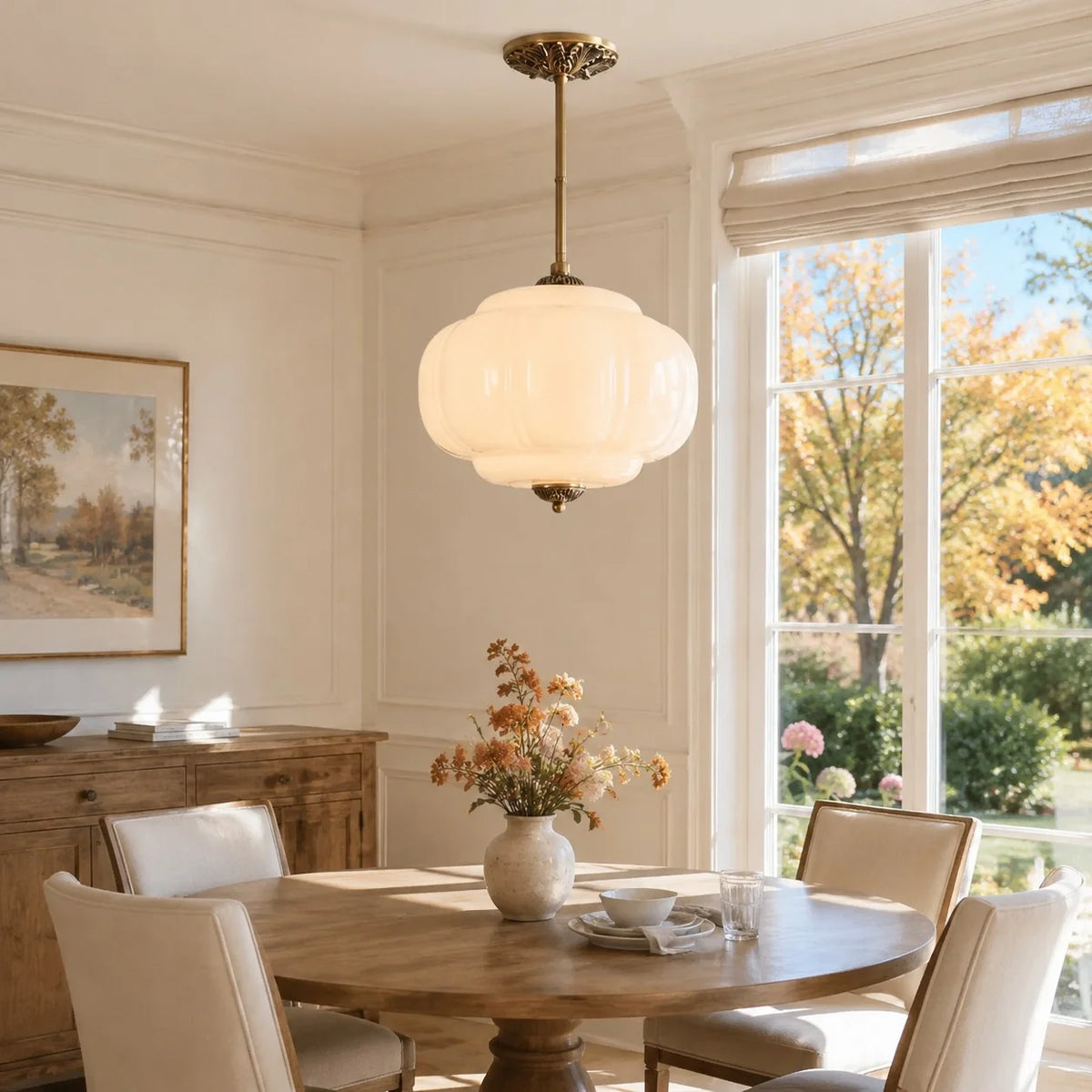 Eloise Pumpkin Glass Semi-Flush Light