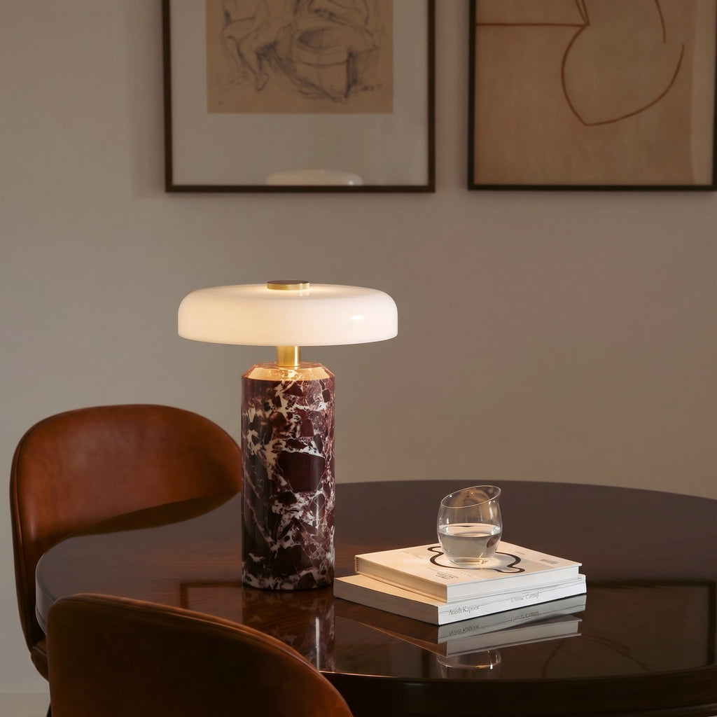 Marble Glass Portable Table Lamp