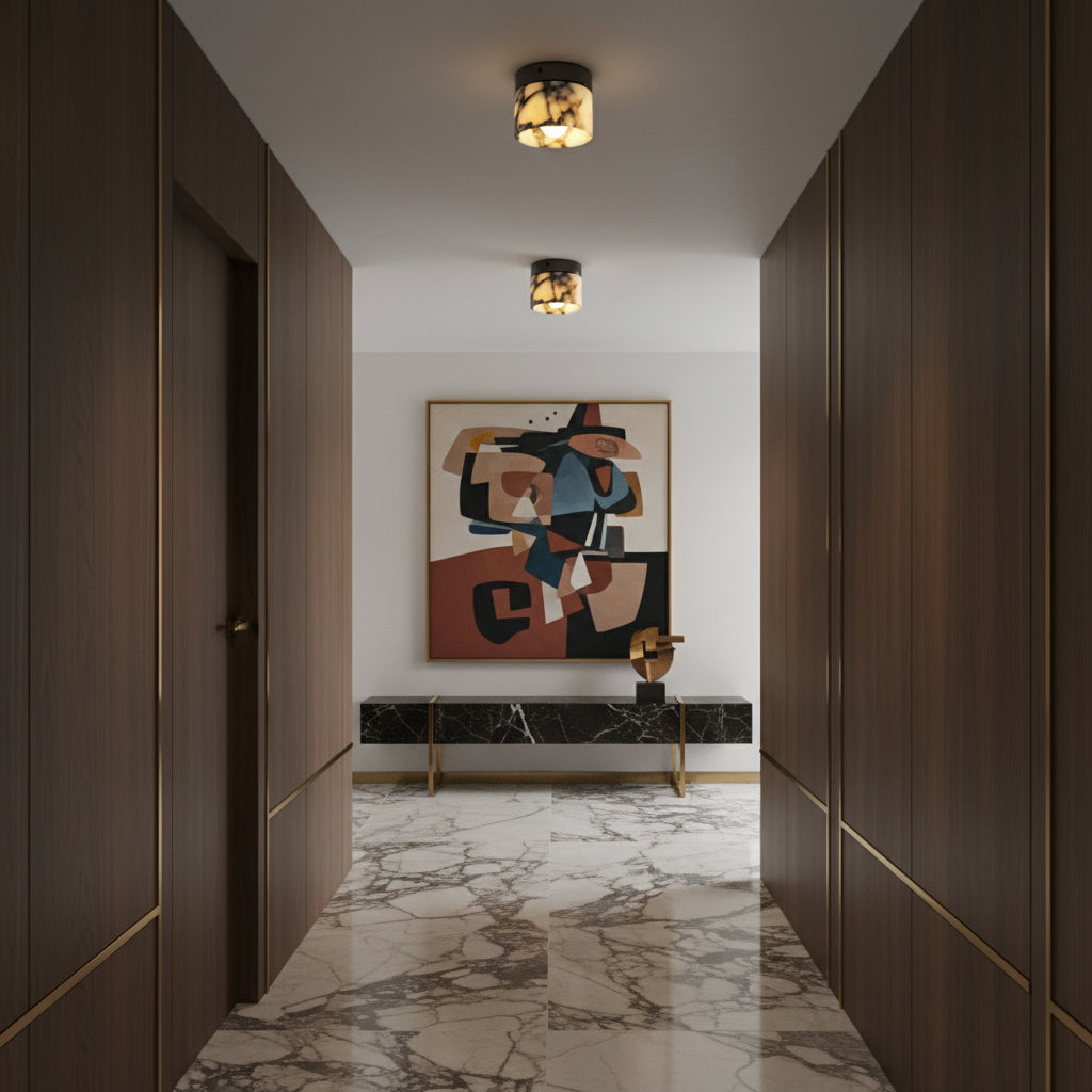 Round Marble Ceiling Light