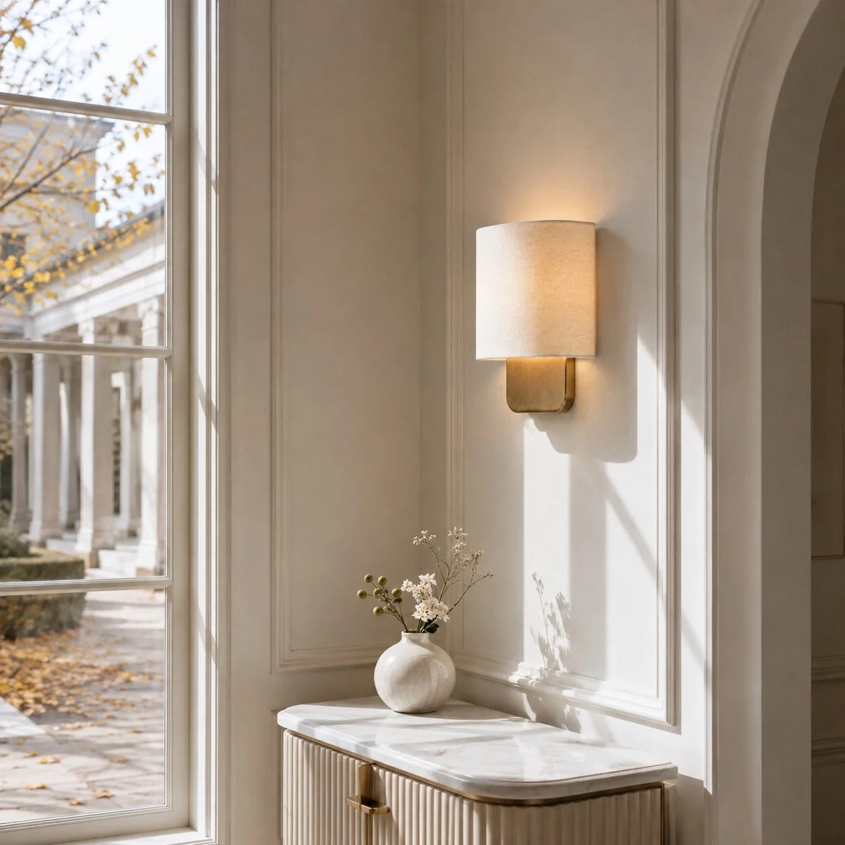 Maris Linen Shade Wall Sconce