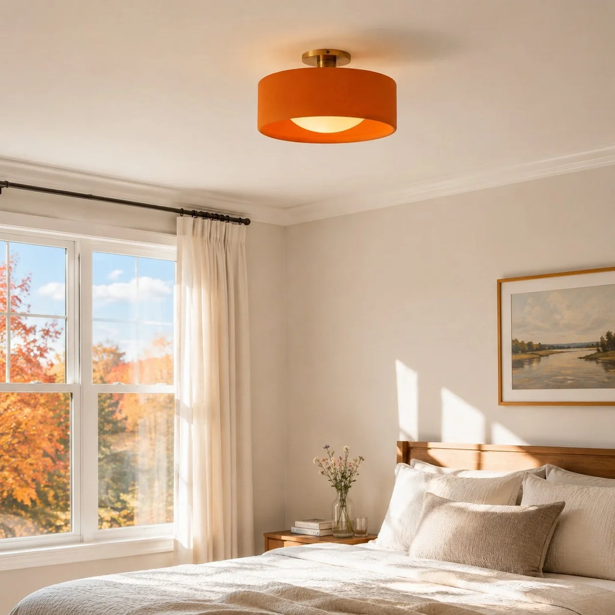 Modern Porcelain Semi-Flush Ceiling Light