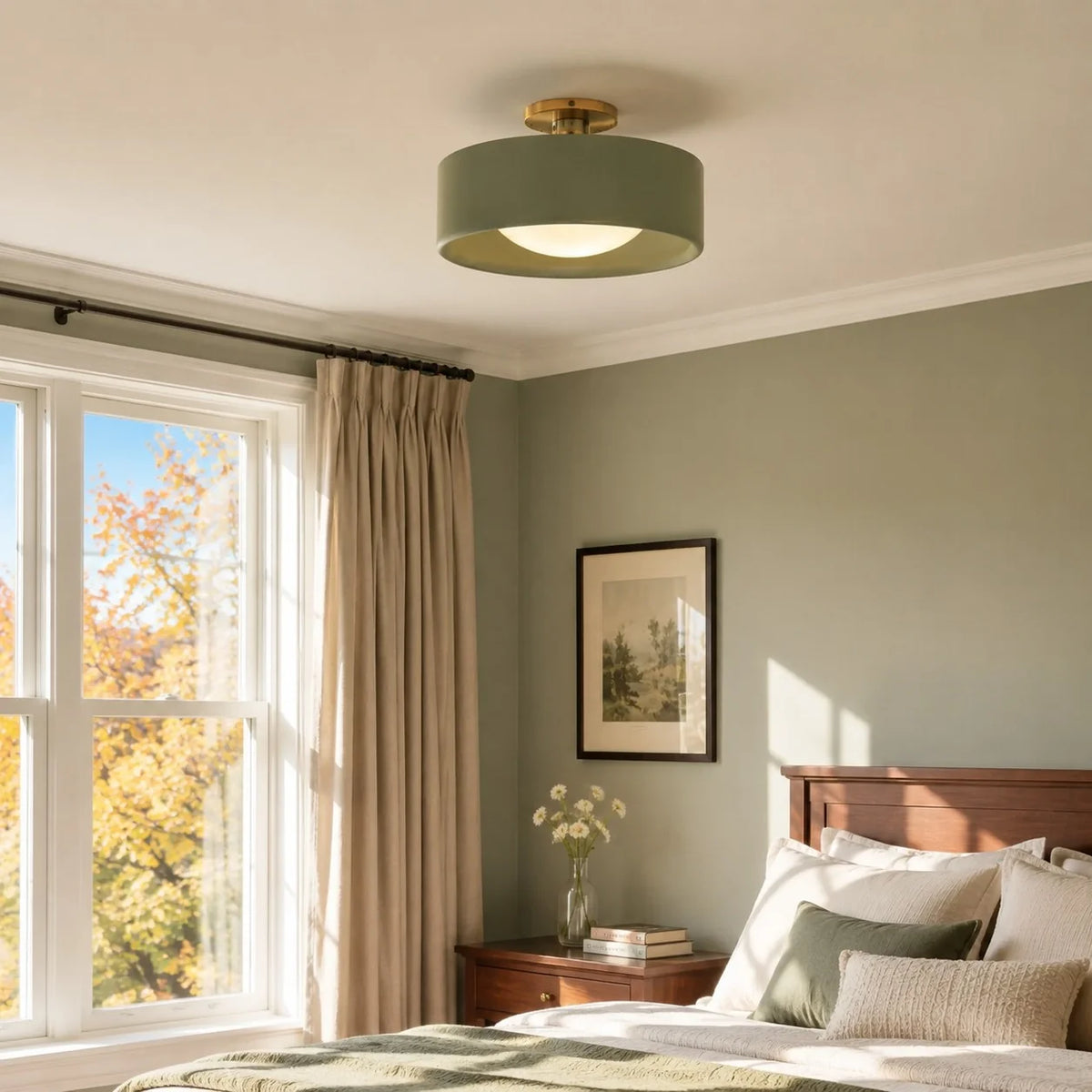 Modern Porcelain Semi-Flush Ceiling Light