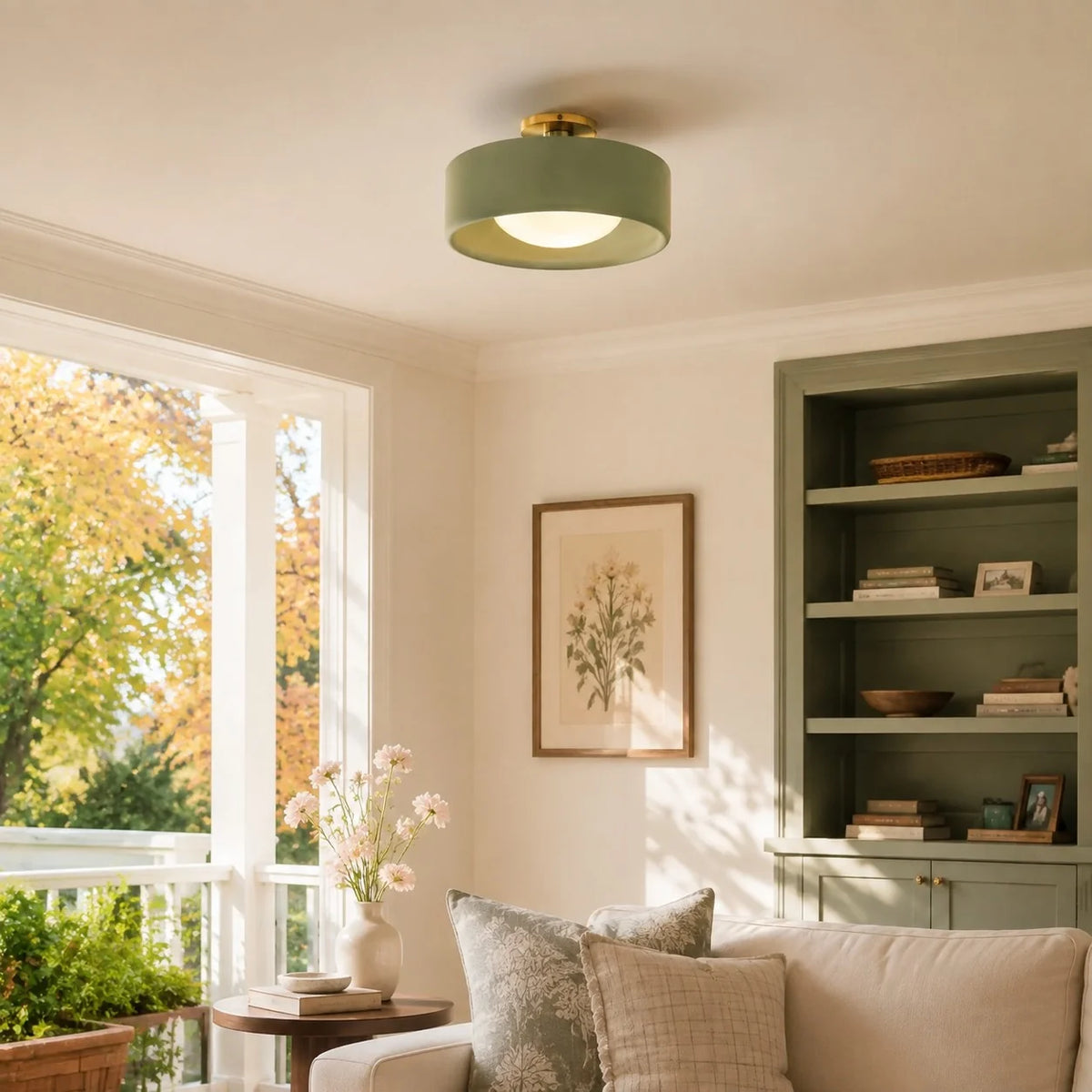 Modern Porcelain Semi-Flush Ceiling Light