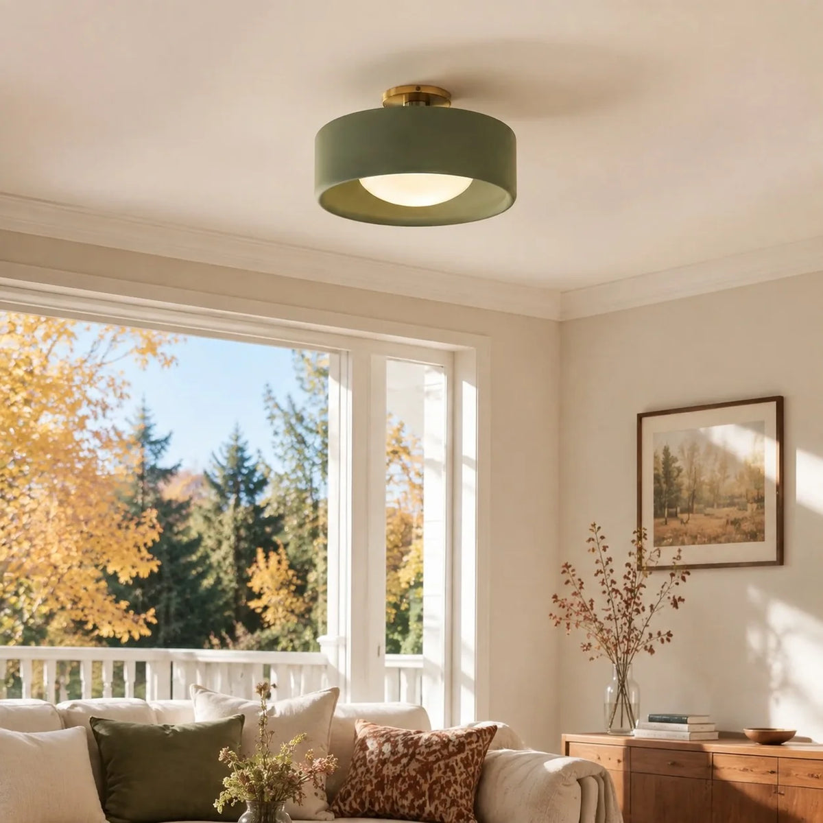Modern Porcelain Semi-Flush Ceiling Light