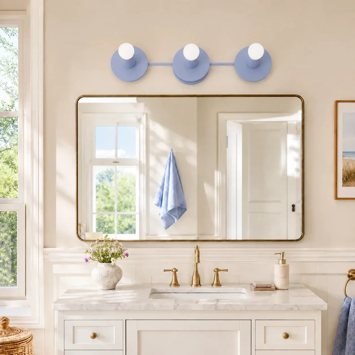Spherical 3-Light Vanity Wall Fixture