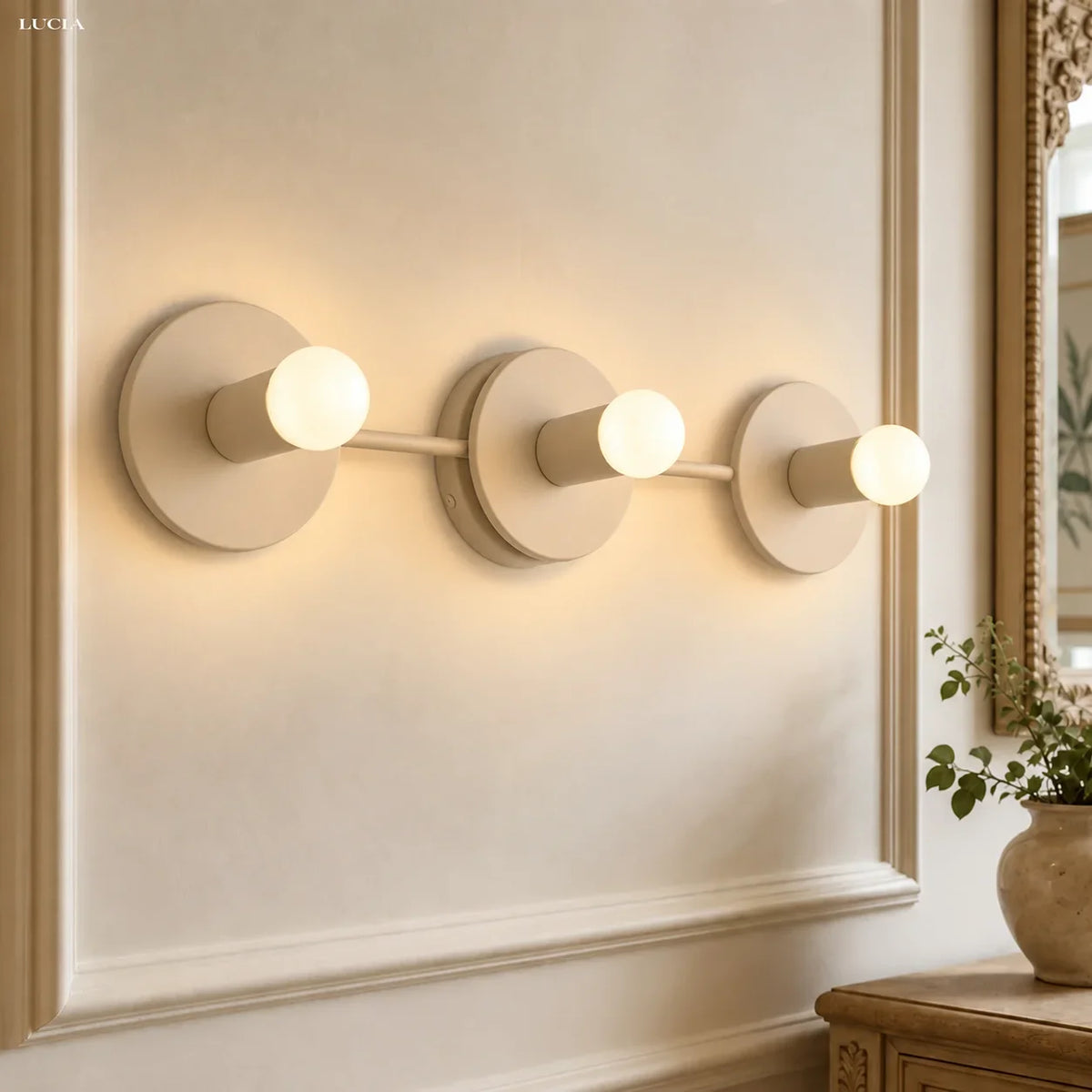 Spherical 3-Light Vanity Wall Fixture