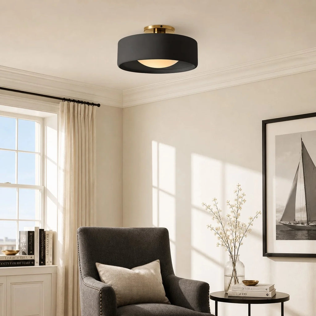 Modern Porcelain Semi-Flush Ceiling Light