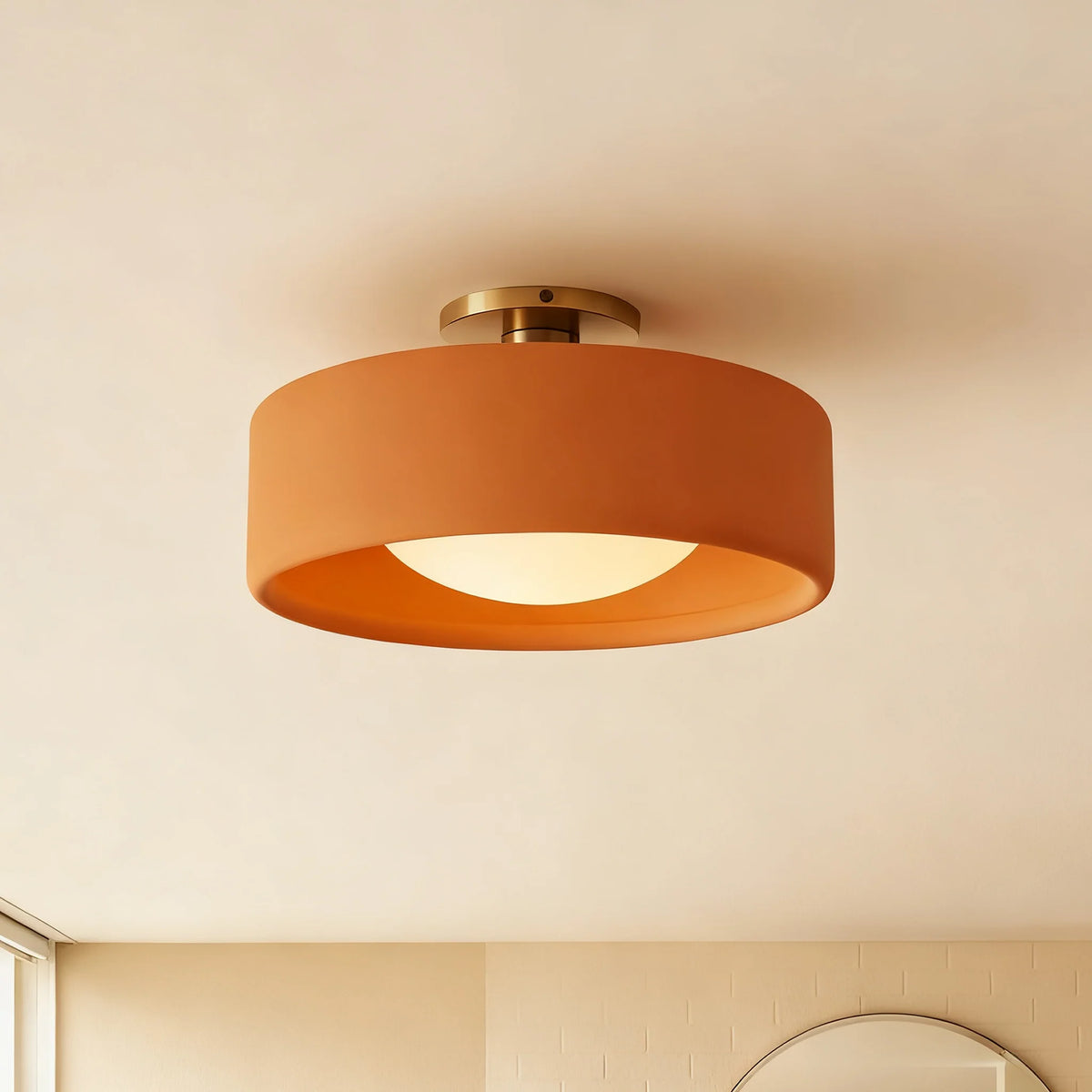 Modern Porcelain Semi-Flush Ceiling Light