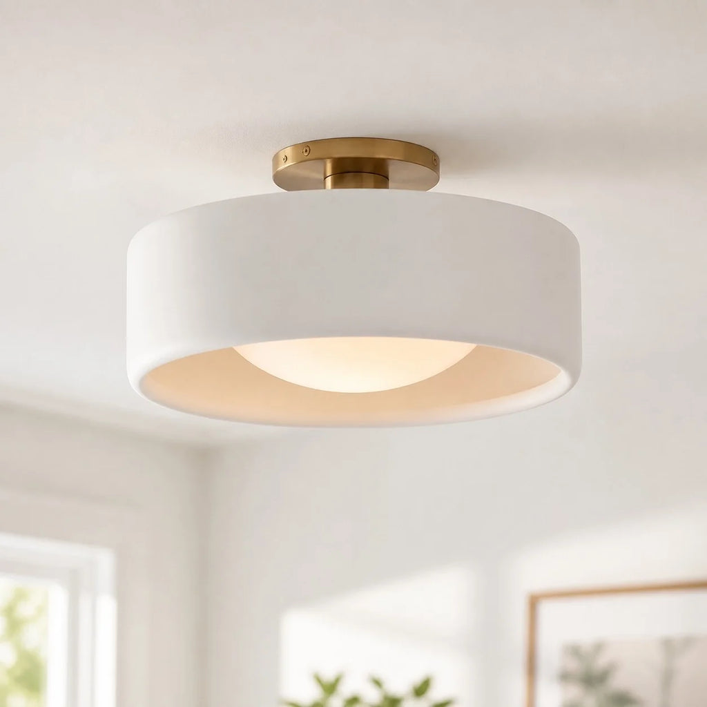 Modern Porcelain Semi-Flush Ceiling Light