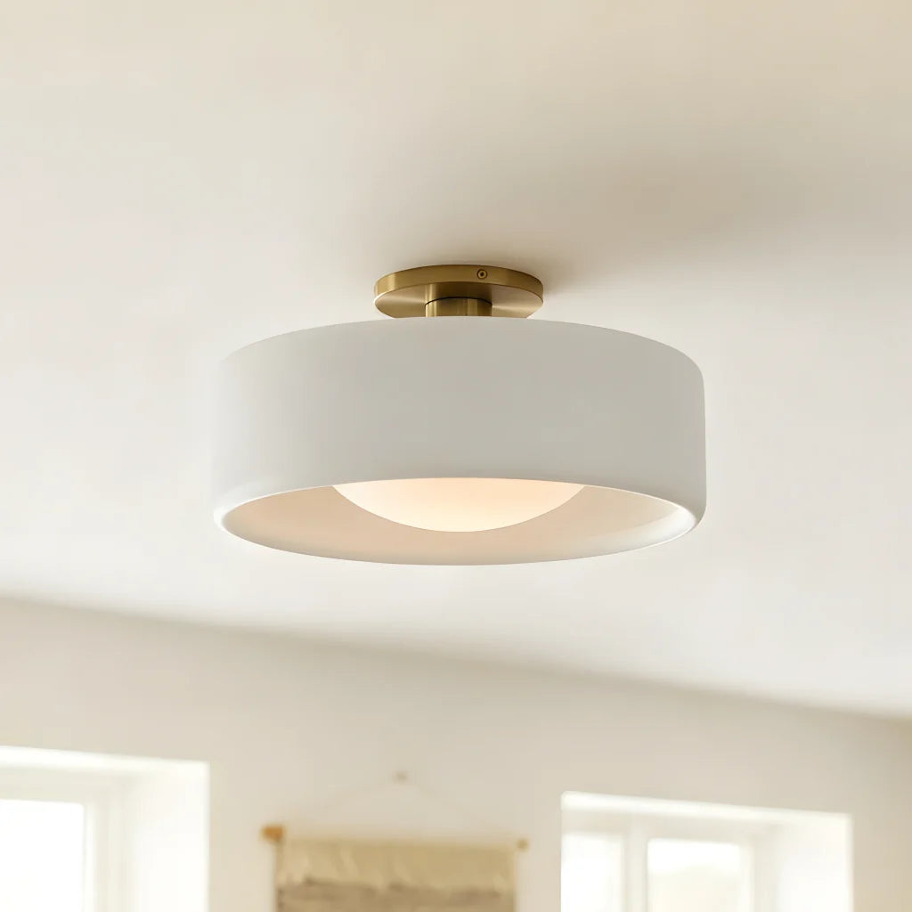 Modern Porcelain Semi-Flush Ceiling Light