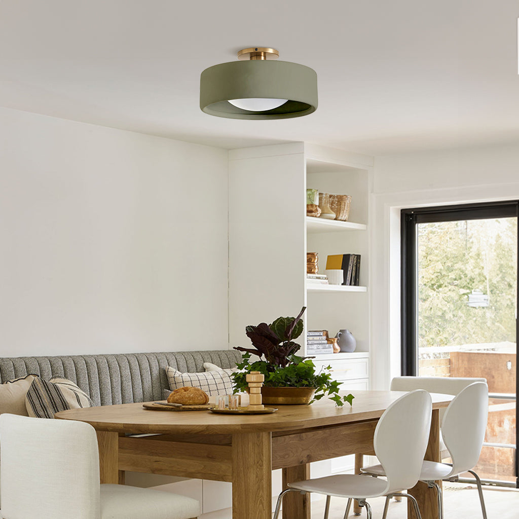 Modern Porcelain Semi-Flush Ceiling Light