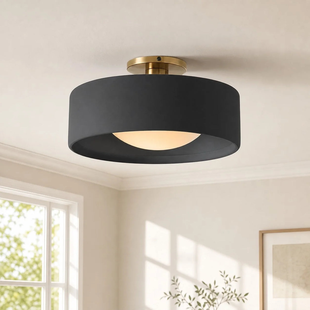 Modern Porcelain Semi-Flush Ceiling Light