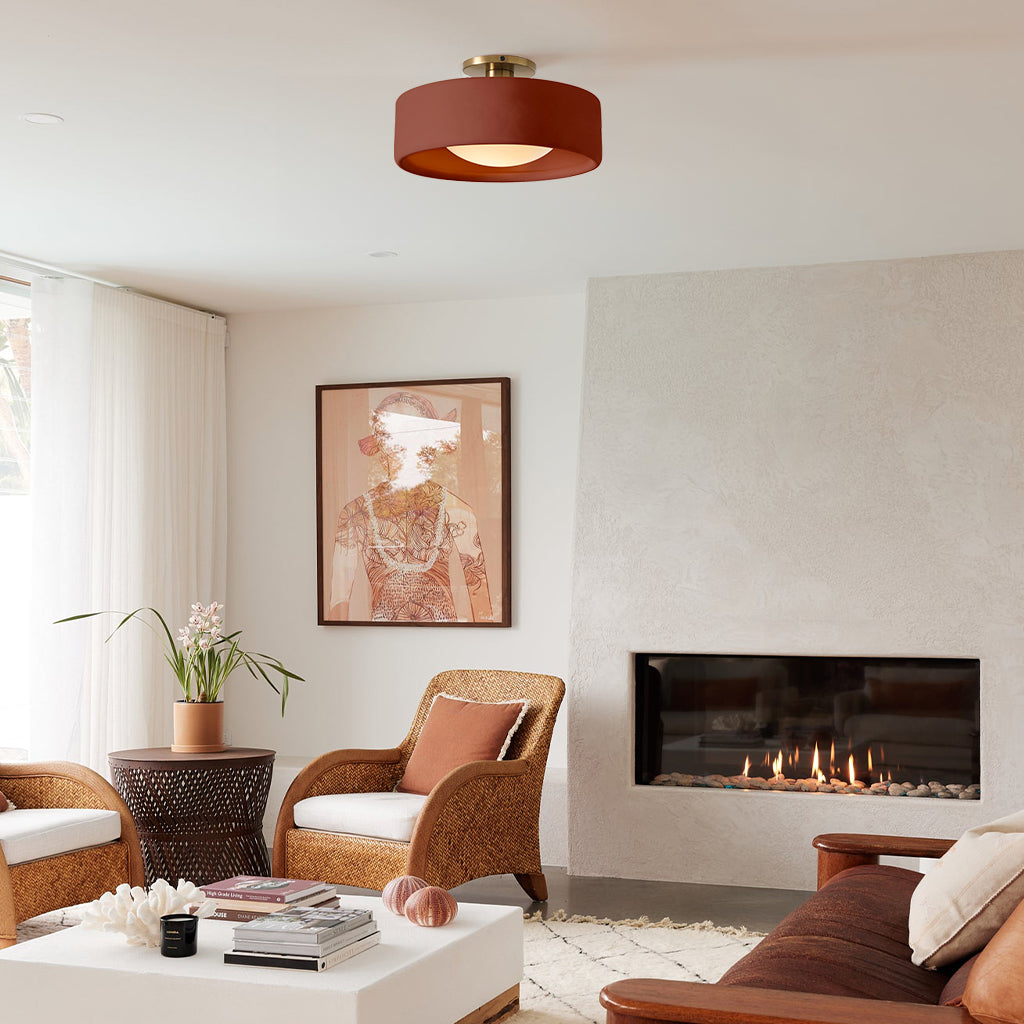 Modern Porcelain Semi-Flush Ceiling Light