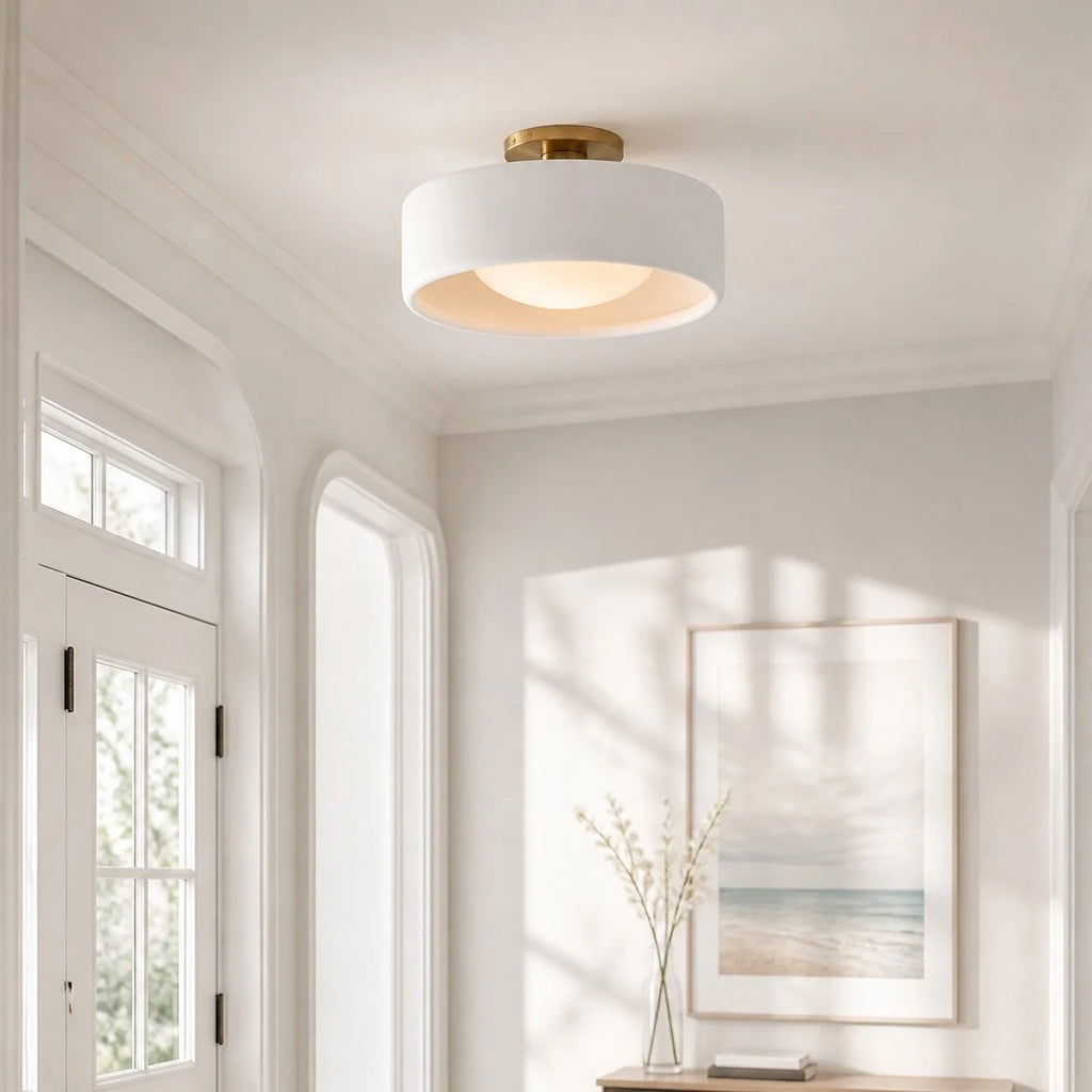Modern Porcelain Semi-Flush Ceiling Light