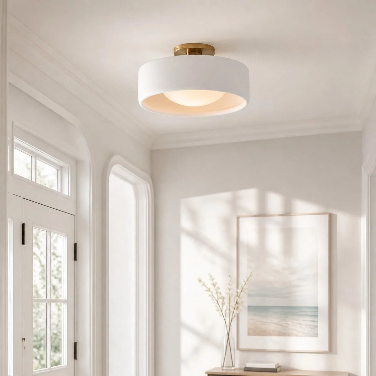 Modern Porcelain Semi-Flush Ceiling Light