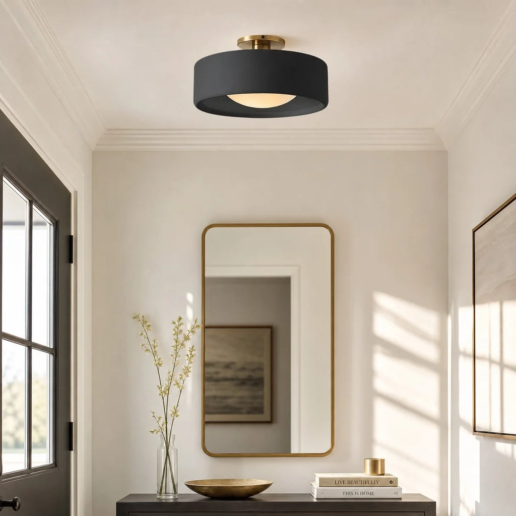 Modern Porcelain Semi-Flush Ceiling Light
