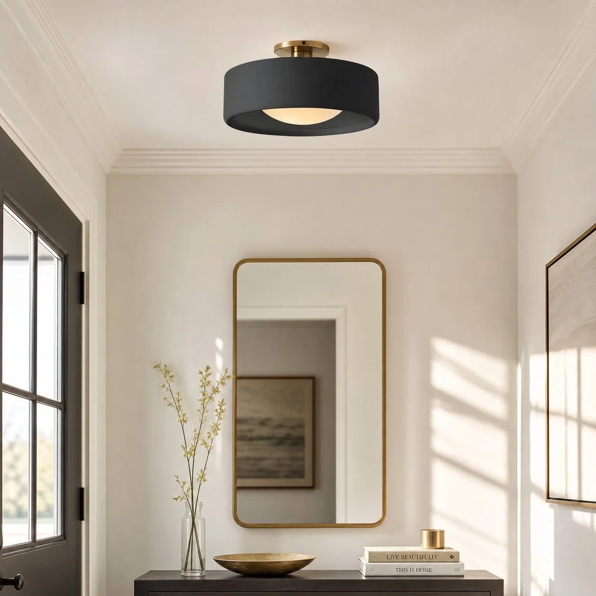 Modern Porcelain Semi-Flush Ceiling Light