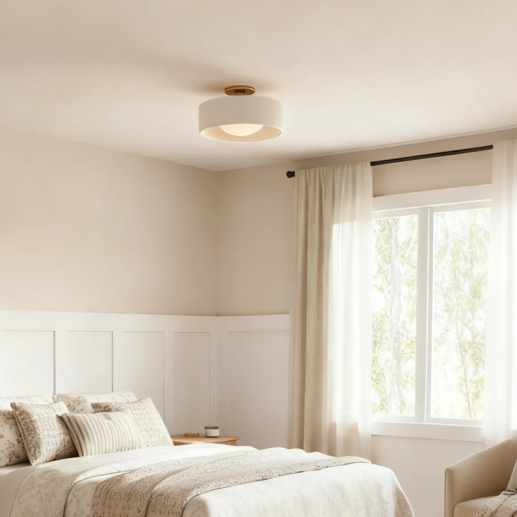Modern Porcelain Semi-Flush Ceiling Light