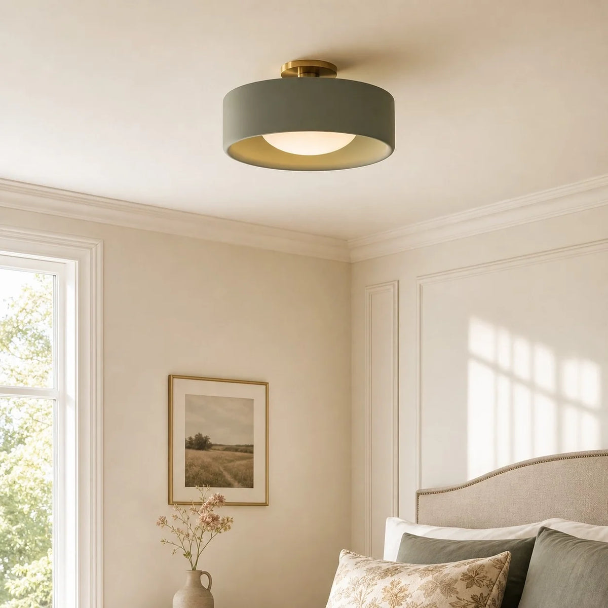 Modern Porcelain Semi-Flush Ceiling Light