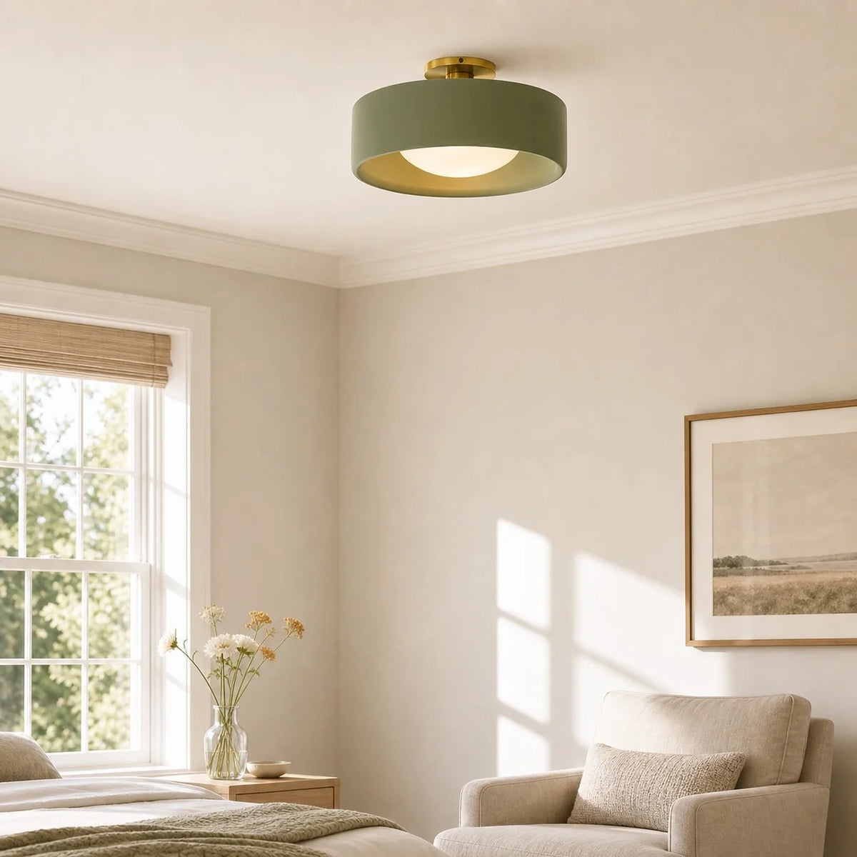 Modern Porcelain Semi-Flush Ceiling Light