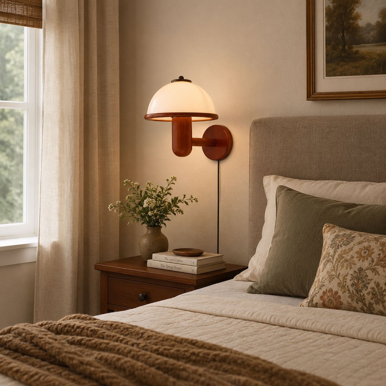 Mushroom Wood Wall Light