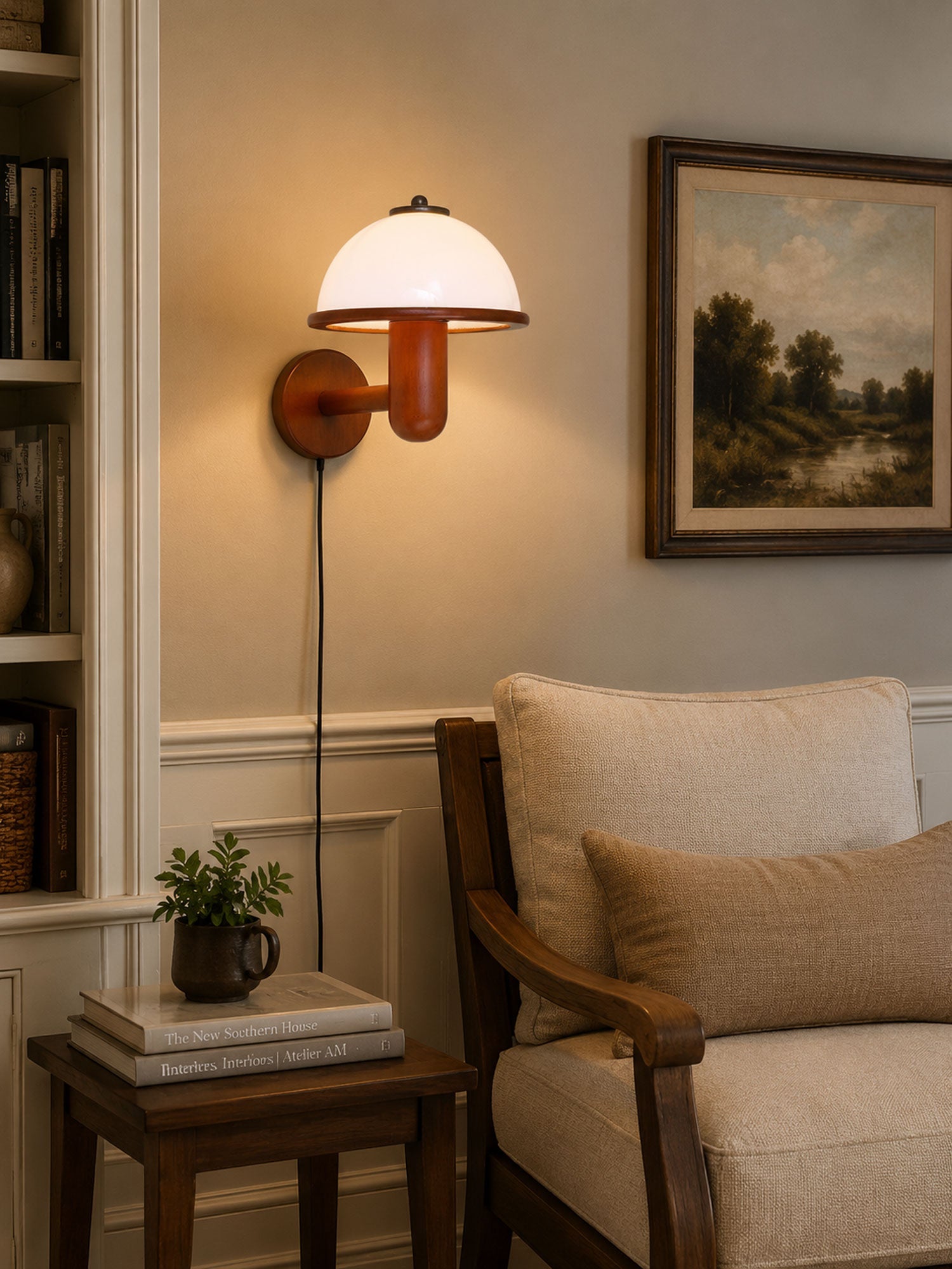 Mushroom Wood Wall Light