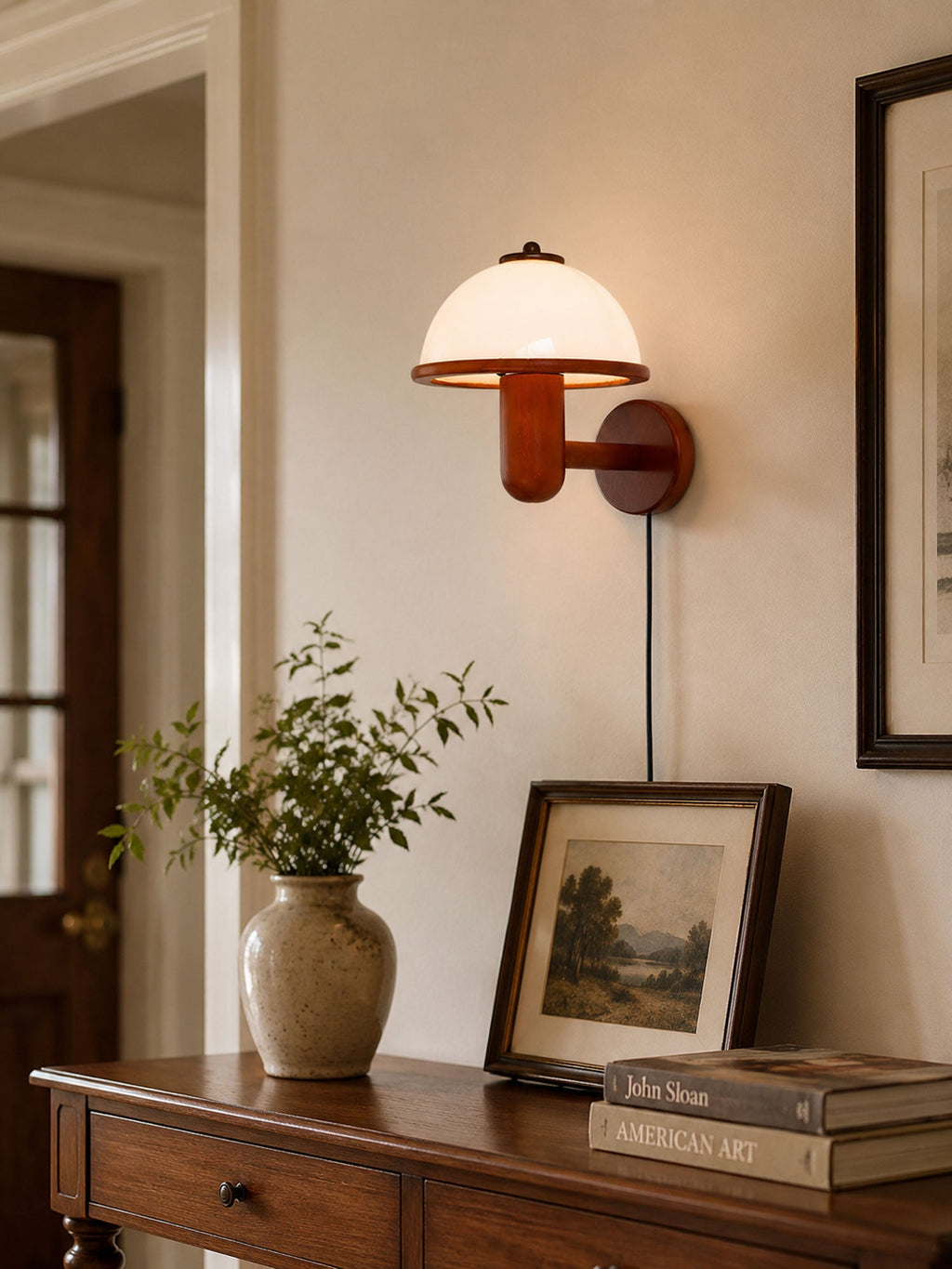 Mushroom Wood Wall Light