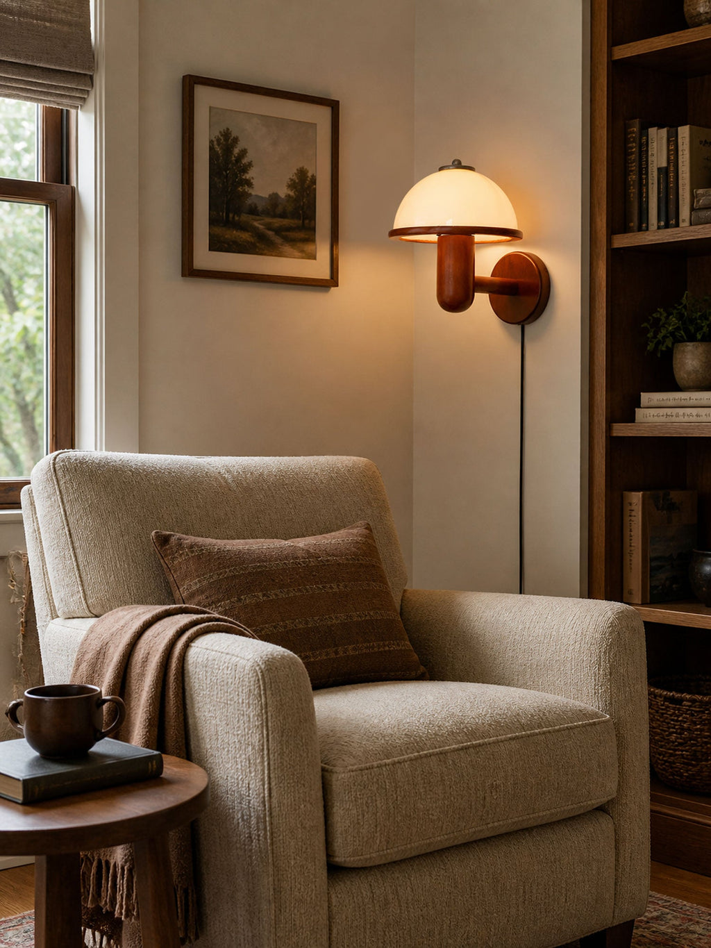 Mushroom Wood Wall Light